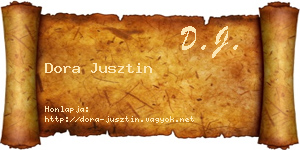 Dora Jusztin névjegykártya